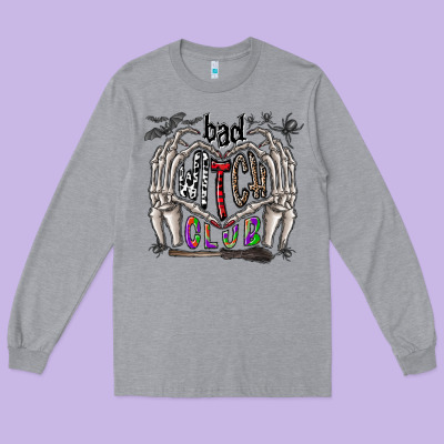 Bad Witch Club Long Sleeve Tee Designed By Cowhidedigitalart
