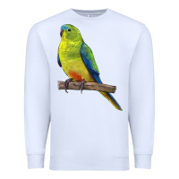 White Neophema Parrot Premium Sweatshirt - LillyAllenDesigns