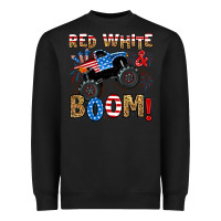 Black red white boom monster truck Heavyweight Sweatshirt - RanaPortraitStore