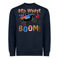 Navy red white boom monster truck Heavyweight Sweatshirt - RanaPortraitStore