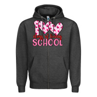 Charcoal Heather 100 days of loving school Zipper Hoodie - Artiststas