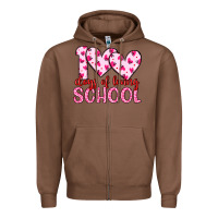Chestnut 100 days of loving school Zipper Hoodie - Artiststas