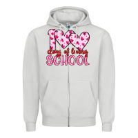 Dove Grey 100 days of loving school Zipper Hoodie - Artiststas