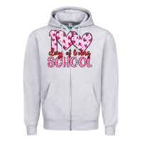 Heather Grey 100 days of loving school Zipper Hoodie - Artiststas