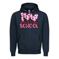 Navy 100 days of loving school Zipper Hoodie - Artiststas