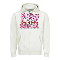 Oatmeal Heather 100 days of loving school Zipper Hoodie - Artiststas