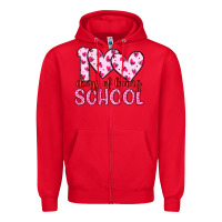 Red 100 days of loving school Zipper Hoodie - Artiststas