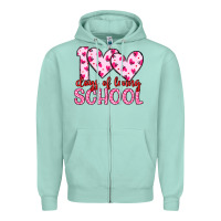 Seafoam 100 days of loving school Zipper Hoodie - Artiststas