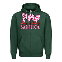 Sports Green 100 days of loving school Zipper Hoodie - Artiststas