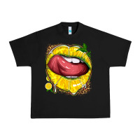 Black lemon lips with leopard Urban Heavy Tee - texasbilliewilder