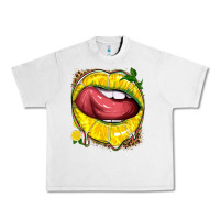 Lunar Rock lemon lips with leopard Urban Heavy Tee - texasbilliewilder