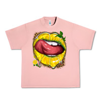 Salmon lemon lips with leopard Urban Heavy Tee - texasbilliewilder