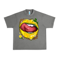 Tornado lemon lips with leopard Urban Heavy Tee - texasbilliewilder