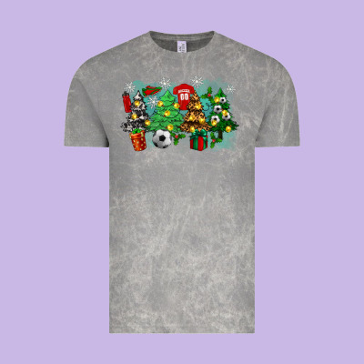 Vintage Tee christmas trees with soccer