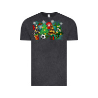 Vintage Black christmas trees with soccer Vintage Tee - Zillion Design Studio