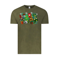 Vintage Olive christmas trees with soccer Vintage Tee - Zillion Design Studio