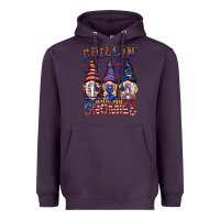 Plum Chilling with my gnomies with usa Heavyweight Hoodie - NancyCooperArtShop