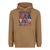 Toasted Coconut Chilling with my gnomies with usa Heavyweight Hoodie - NancyCooperArtShop