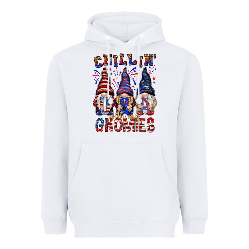 Chilling With My Gnomies With Usa Heavyweight Hoodie by NancyCooperArtShop | Teevron