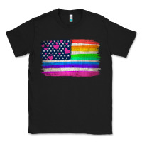 Black american flag and lgbt flag  background Classic Tee - HRA Design Shop