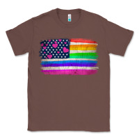 Chestnut american flag and lgbt flag  background Classic Tee - HRA Design Shop