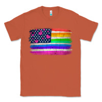 Copper american flag and lgbt flag  background Classic Tee - HRA Design Shop