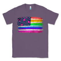 Lavender american flag and lgbt flag  background Classic Tee - HRA Design Shop