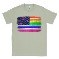 Matcha american flag and lgbt flag  background Classic Tee - HRA Design Shop