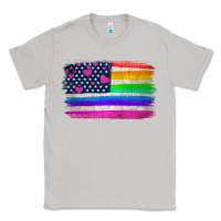 Moon Dust american flag and lgbt flag  background Classic Tee - HRA Design Shop