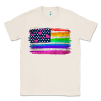 Natural american flag and lgbt flag  background Classic Tee - HRA Design Shop