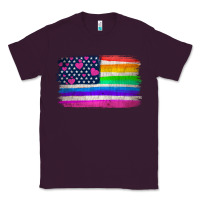 Plum american flag and lgbt flag  background Classic Tee - HRA Design Shop