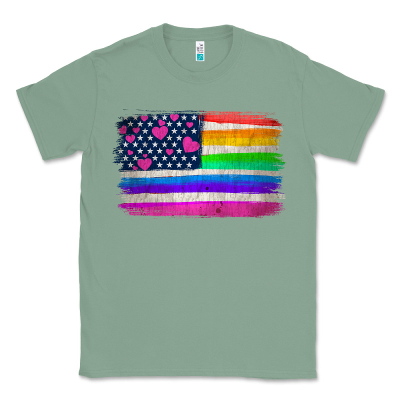 American Flag And Lgbt Flag  Background Classic Tee by HRA Design Shop | Teevron