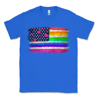 True Royal american flag and lgbt flag  background Classic Tee - HRA Design Shop