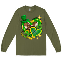 Army Green St. Patrick's Day lucky heart Long Sleeve Tee - Neo Western