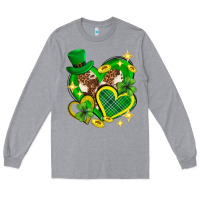 Heather Grey St. Patrick's Day lucky heart Long Sleeve Tee - Neo Western
