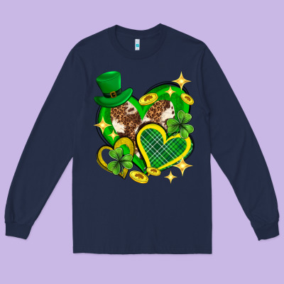 St. Patrick's Day Lucky Heart Long Sleeve Tee Designed By Neo Western