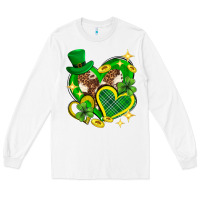 White St. Patrick's Day lucky heart Long Sleeve Tee - Neo Western