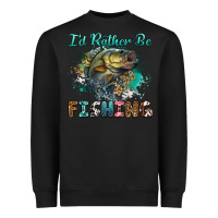 Black i'd rather be fishing Heavyweight Sweatshirt - RanaPortraitStore