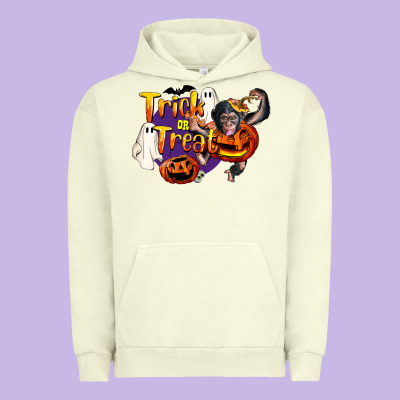 Trick Or Treat Chimpanzee Urban Hoodie Designed By Lillyallendesigns