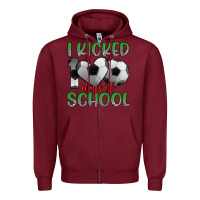 Burgundy i kicked 100 days of school Zipper Hoodie - Artiststas