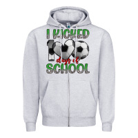 Heather Grey i kicked 100 days of school Zipper Hoodie - Artiststas