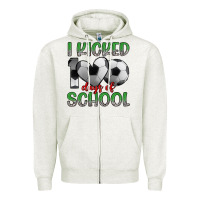 Oatmeal Heather i kicked 100 days of school Zipper Hoodie - Artiststas