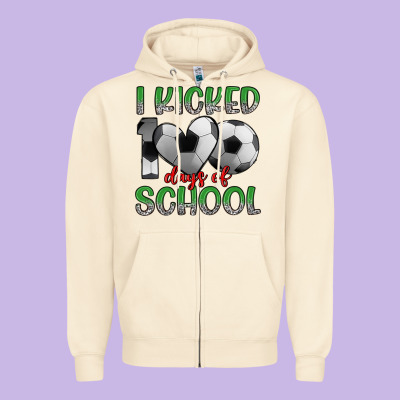 I Kicked 100 Days Of School Zipper Hoodie Designed By Artiststas