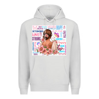 Dove Grey positive affirmations girl Premium Hoodie - MaliasSmallBusiness