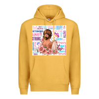 Mustard positive affirmations girl Premium Hoodie - MaliasSmallBusiness