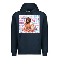 Navy positive affirmations girl Premium Hoodie - MaliasSmallBusiness