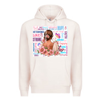 Pale Pink positive affirmations girl Premium Hoodie - MaliasSmallBusiness