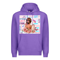 Purple positive affirmations girl Premium Hoodie - MaliasSmallBusiness