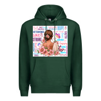Sports Green positive affirmations girl Premium Hoodie - MaliasSmallBusiness