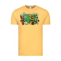 Vintage Mustard christmas trees with volleyball Vintage Tee - Zillion Design Studio